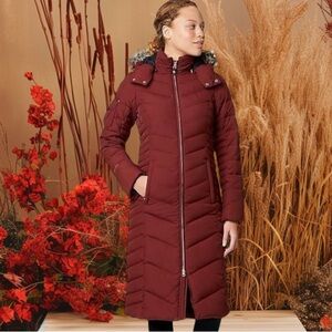 EDDIE BAUER SUN VALLEY DOWN DUFFLE COAT IN DARK SABLE SZ PETITE LARGE